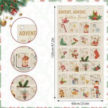 Adventskalender 2026 som väggkalender av tyg, adventskalender att fylla