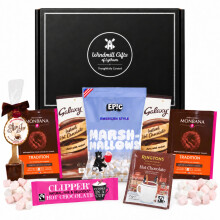 Hot Chocolate Gift Set - x6 Hot Chocolate Sachets, Mini Marshmallows, Hot Chocolate Spoon
