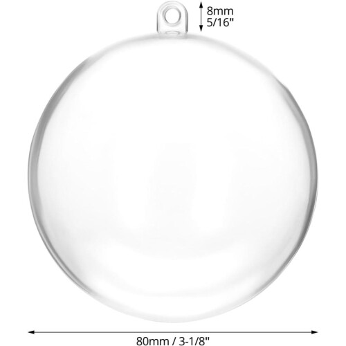 20 bolas de plástico transparente, Ø 8 cm, enfeites de Natal, bolas de plástico 1