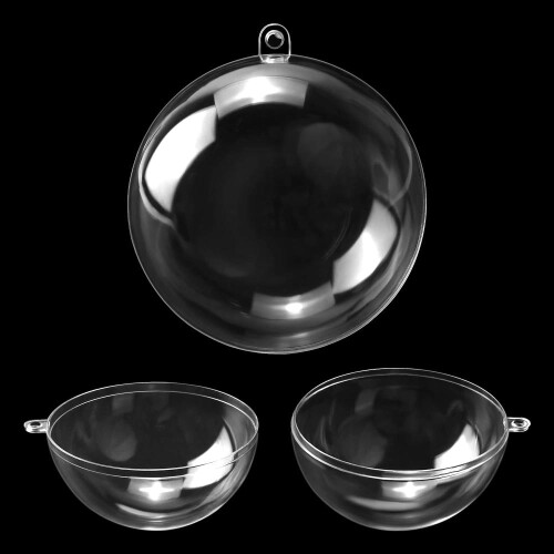 20 bolas de plástico transparente, Ø 8 cm, enfeites de Natal, bolas de plástico 2