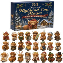 24-dagars 3D Highland Cow magisk adventskalender 2026 jul