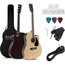 Rocktile WSD-8CE-NT Guitarra Slim Line Western, corpo fino, eletrónica integrada, com cabo e acessórios