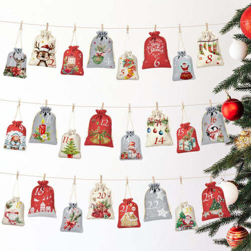 Ημερολόγιο Advent Alintor για γέμισμα παιδιών, 2 μεγέθη, 24 τυπωμένα ημερολό 1