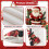 Linnen kerstkussensloop, 45x45 cm, set van 4, rode kerstkussensloop 4