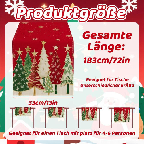 Modern Christmas Table Runners, Red Christmas Table Runners 1