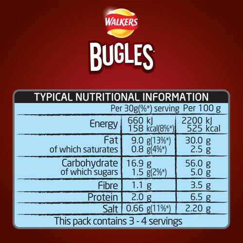 Walkers Walkers Bugles Southern Style BBQ Sharing Snacks Crisps 110g 1