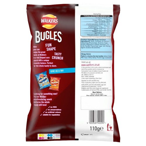 Walkers Walkers Bugles Southern Style BBQ Sharing Snacks Crisps 110g 2