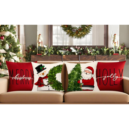 Capa de almofada natalina Wulcea, 40x40 cm, decoração de Natal. 2