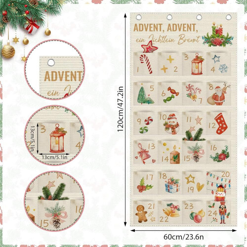 Ημερολόγιο Advent 2026 ως ημερολόγιο τοίχου από ύφασμα, Ημερολόγιο Advent γ 1