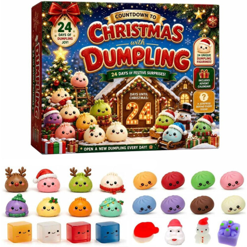 Ημερολόγιο Squishies Advent 2026 Χριστούγεννα, Ημερολόγιο Advent με ζυμαρικά, 1