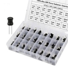 240PCS Inductor Kit,24 Values 2.2uH-100mH,DIP Radial Choke,Copper Coil Electronic Inductors Set, Individual Compartment