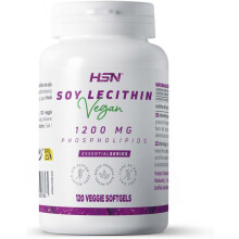 HSN Lecitina de Soja, 1200mg, conjunto de 120 pérolas vegetais, suplemento alimentar vegano