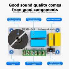 200W Hi-Fi 2-Way Crossover for Coaxial Speakers Adjustable Dedicated High/Low Frequency Splitter for Clear Treble & Bass
