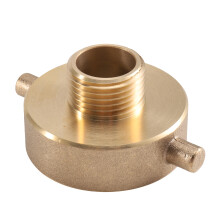 Brass Fire Equipment 1-1/2" NST Female X 3/4" GHT Male Hydrant Adapter with Pin Lug for Hydrants, Hoses, Pipes