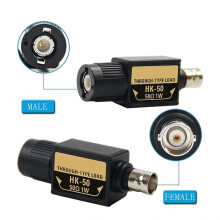 HK-50 50Ω BNC Impedance Adapter Terminator 1W -1GHz 1MΩ to 50Ω Through-Type Load for Oscilloscope Generator