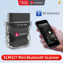 Junsun Adaptateur Diagnostic OBD2 ELM327, Scanner Bluetooth 4.0 pour Diagnostic Automobile et Lecture Codes Erreurs