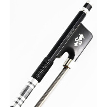 VINGOBOW Arco de violonchelo 4/4, fibra de carbono, crina de cavalo preto e branco, design avançado