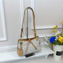 (Off-white) Women's Color Printed Chain Tote Bag Contrast Color Leather Decoration HOBO Hobo Bag