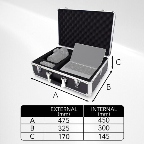 ROC Cases 0304 Flight Case 47.5x32.5x17cm, Fixed Lid, High Density Foam 2