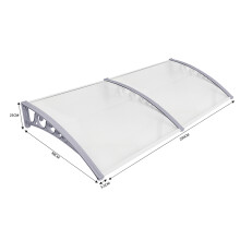 Overkapping voor veranda en deur, 100 200cm, grijs, polycarbonaat en aluminium, weersbestendig