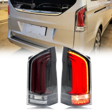 Feux arrière LED pour Mercedes Benz Vito W447 2016-2023, clignotants séquentiels dynamiques, noir, lot de 2