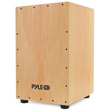 Pyle Full Size Cajon Drum Box, Acoustic Cajon with Birchwood Strings, Jam Box Drum, Percussion Instrument, Deep Bass