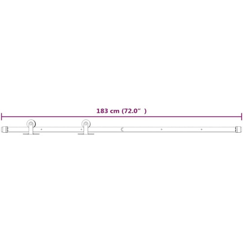 vidaXL conjunto de ferragens para portas de correr, aço, branco, 183 cm 2