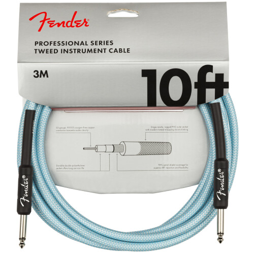 Fender Professional Series Instrument Cable 10ft, Straight, Tweed