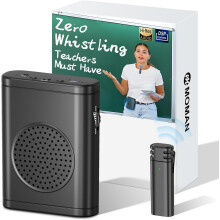 Moman Voice Amplifier with Wireless Lavalier Microphone, Zero Whistling Low Latency Portable Speaker, Personal PA System with Wireless Clip on Mic fo