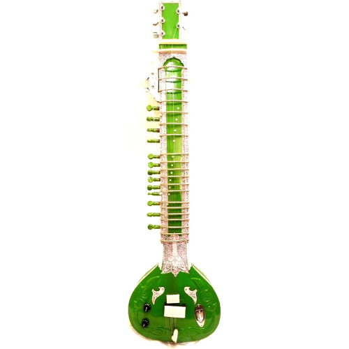 Sitar elétrico SHRI RAVI SHANKAR, feito à mão, madeira de tun, com cordas e mizrab