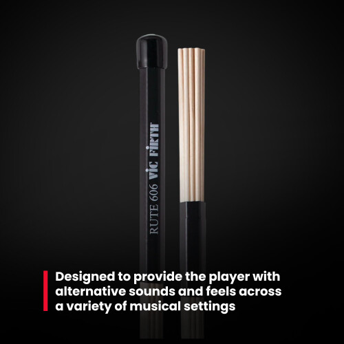Vic FIrth - Rute 606-19 Dowels - Black Rubber Handle 2