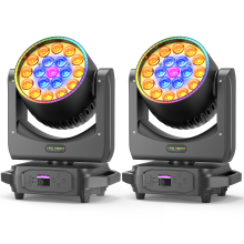 Yiflamefly Zoom Wash Moving Head licht, set van 2, 220W met LED strip, voor podium en disco