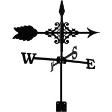 Veleta de metal para telhado, indicador de direção do vento para jardim