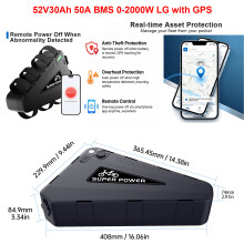 UPP ebike-batterij 52V 30Ah met GPS, waterdichte accu voor elektrische fiets