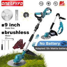 Draadloze elektrische grastrimmer, borstelloze motor, verstelbaar tot 127 cm, compatibel met Makita 18V accu