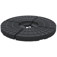 Outsunny set van 4 parasolvoetgewichten, zwart, HDPE-kunststof, voor kruisvoet