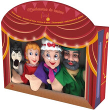 Tachán, conjunto de 4 marionetas de mão de Chapeuzinho Vermelho, 30 cm, para jogo de teatro e desenvolvimento infantil