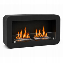 EstiloHome Ethanol Wandkamin MILANO 90 cm Schwarz – Bioethanol Kamin zum Aufhängen mit 2 Brennern, ohne Schornstein