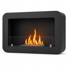 EstiloHome Ethanol Wandkamin MILANO 70 cm Schwarz – Bioethanol Kamin zum Aufhängen mit 1 L Brenner, ohne Schornstein