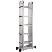 TREPPE escada articulada dobrável multifunção, alumínio, 4x5 degraus, impermeável