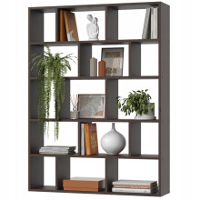 EstiloHome Wandregal SOMBRA 105 x 141 cm Wenge – offenes Bücherregal zum Aufhängen, 18 mm Platten, bis 30 kg