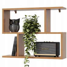 EstiloHome Wandregal VELA 70 x 55 cm Erle – Bücherregal zum Aufhängen, 18 mm Platten, bis 10 kg