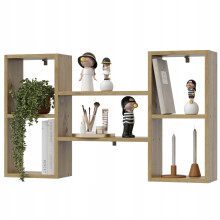 EstiloHome Wandregal NEXO 102 x 60 cm Eiche Artisan – Bücherregal zum Aufhängen, 18 mm Platten, bis 20 kg