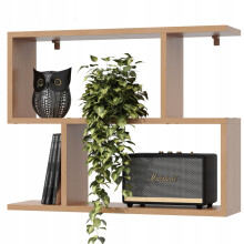 EstiloHome Wandregal VELA 70 x 55 cm Buche – Bücherregal zum Aufhängen, 18 mm Platten, bis 10 kg