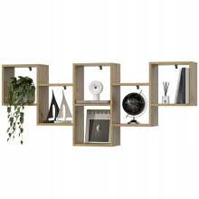 EstiloHome Wandregal NOVA 160 x 66 cm Eiche Artisan – Hängeregal für Bücher und Deko, 18 mm Platten, bis 20 kg