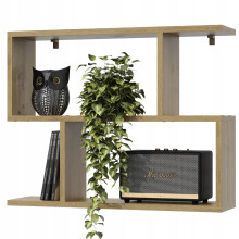 EstiloHome Wandregal VELA 70 x 55 cm Eiche Artisan – Bücherregal zum Aufhängen, 18 mm Platten, bis 10 kg