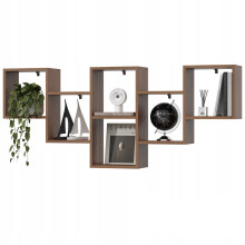 EstiloHome Wandregal NOVA 160 x 66 cm Nussbaum – Hängeregal für Bücher und Deko, 18 mm Platten, bis 20 kg