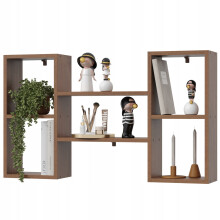 EstiloHome Wandregal NEXO 102 x 60 cm Nussbaum – Bücherregal zum Aufhängen, 18 mm Platten, bis 20 kg