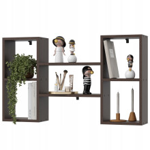 EstiloHome Wandregal NEXO 102 x 60 cm Wenge – Bücherregal zum Aufhängen, 18 mm Platten, bis 20 kg