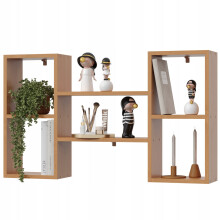 EstiloHome Wandregal NEXO 102 x 60 cm Erle – Bücherregal zum Aufhängen, 18 mm Platten, bis 20 kg